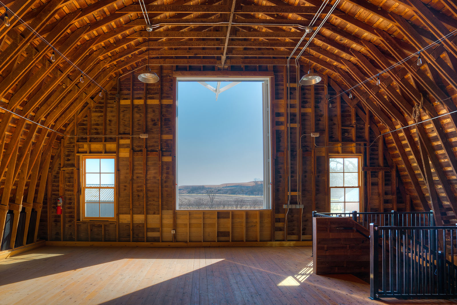 Loft view from the white barn showing southern sky